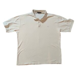 Daniel Hechter Polo Shirt Men XL Cream Short Sleeve Cotton Pique Casual Classic